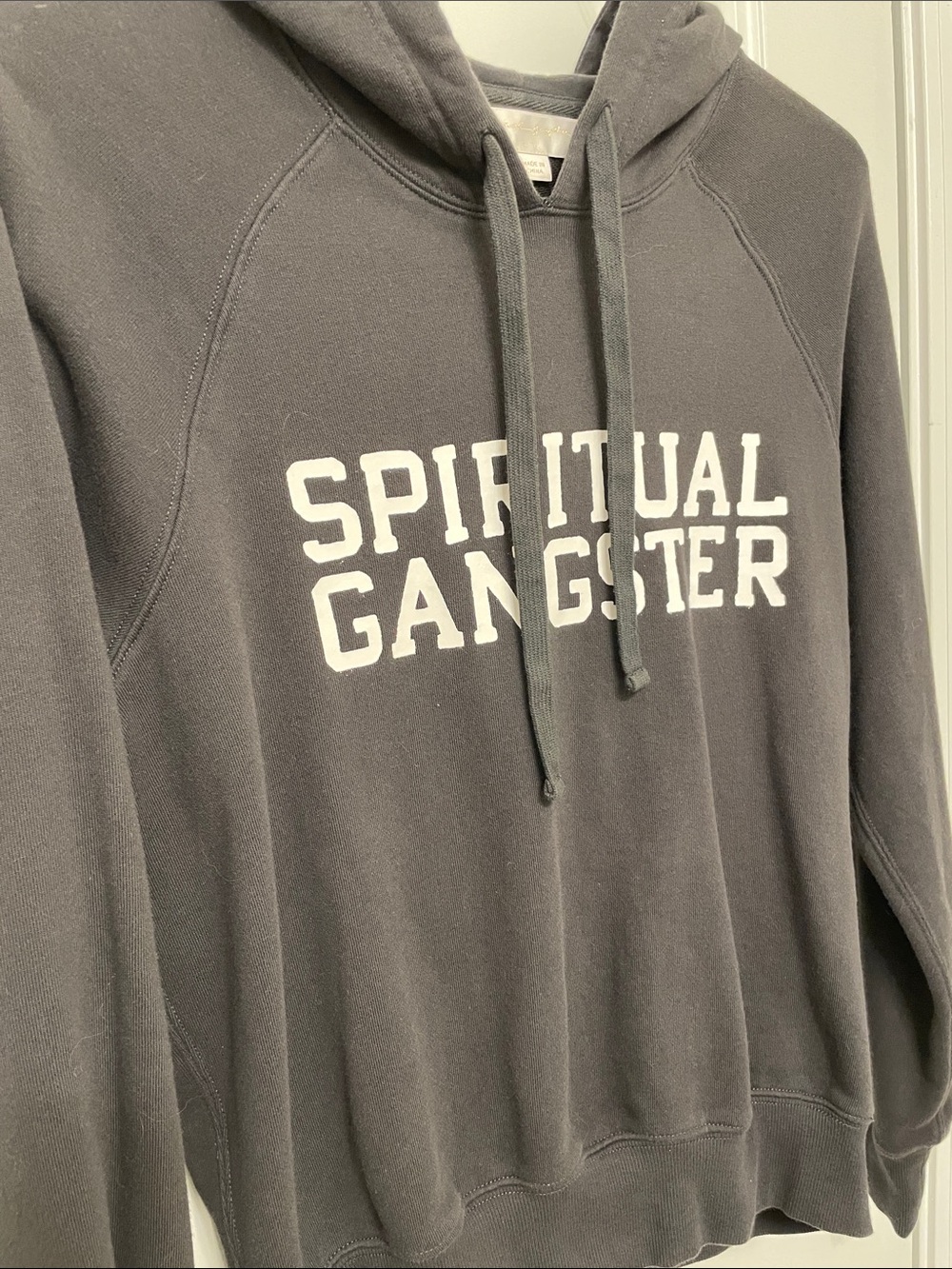 Spiritual Gangster Dark Grey Hoodie Sweatshirt with White Logo